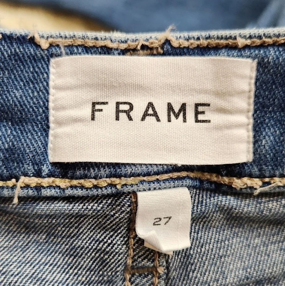 FRAME LE GARCON SIim Leg Mid Rise Gratitude Jeans Size 27 Raw Hem STYLE LGJRAZ8S - Picture 3 of 13